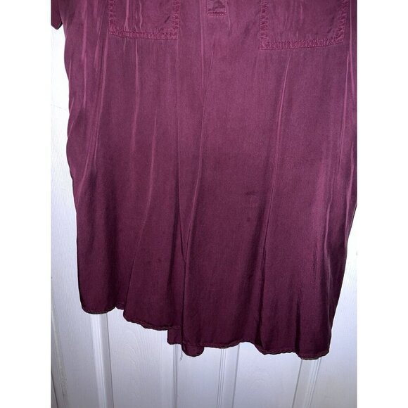 UNIVERSAL THREAD Burgundy Lyocell Short Sleeve V-Neck Shirt Dress Sz XL - Picture 4 of 13